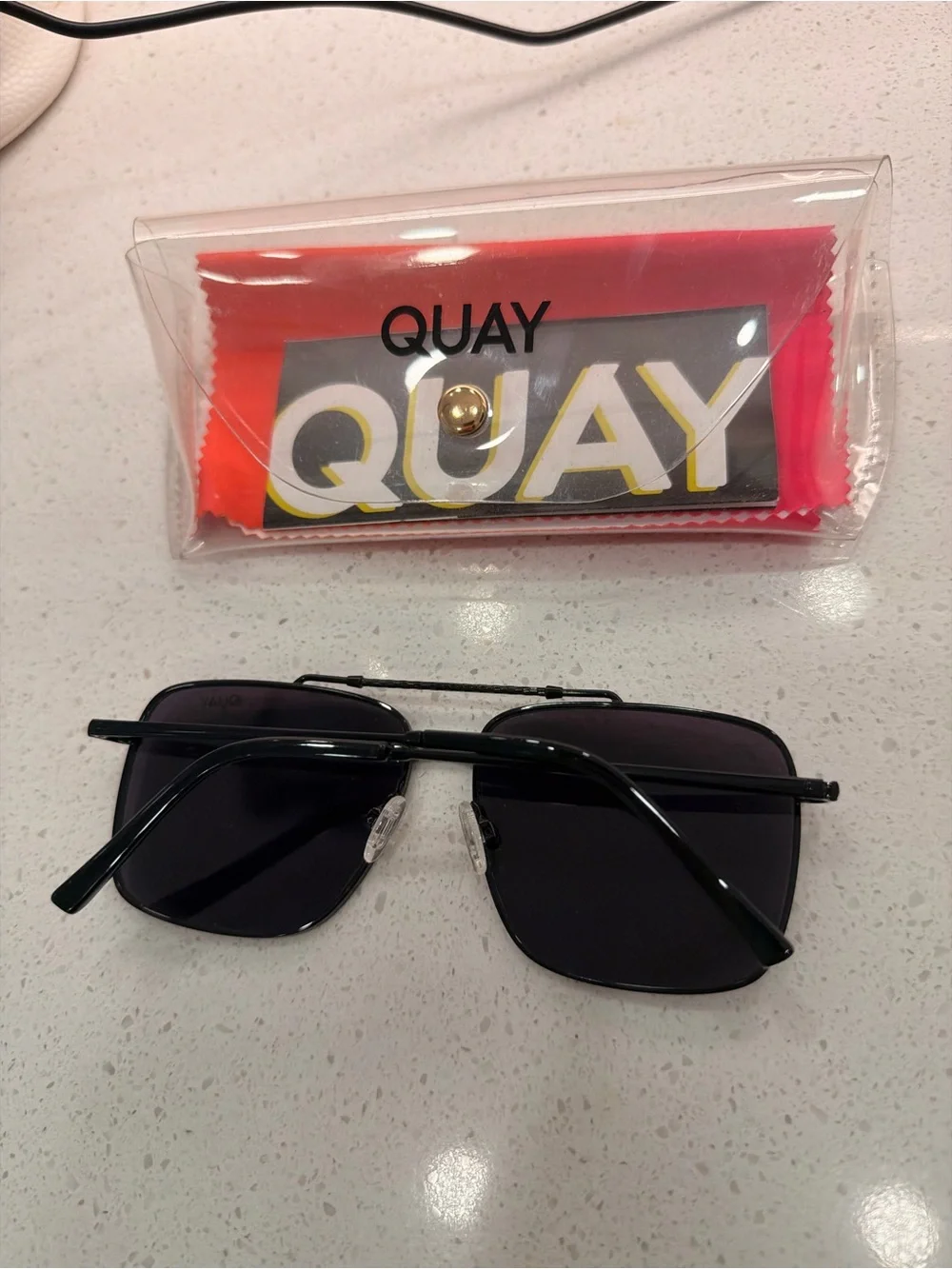 Quay Black Aviator Sunglasses